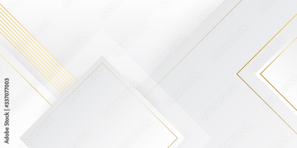 Obraz premium Abstract geometric white and gold background