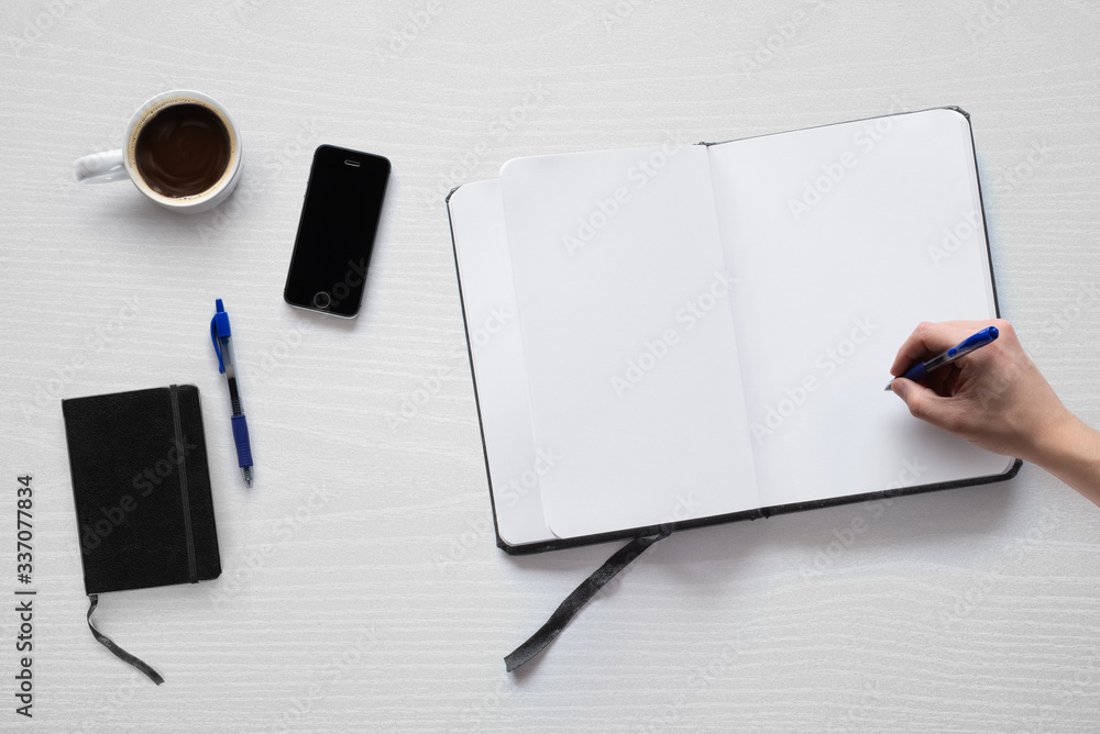 Mockup with objects related to work from home, writing and drawing Mockup with objects related to work from home, writing and drawing