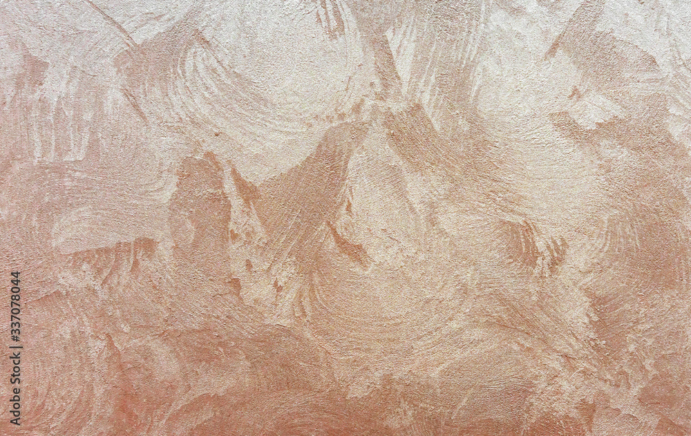 Beige seamless venetian stucco. Background and texture of decorative plaster.