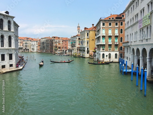 View on the central part of Venice, the Grand Canal, with multiple architectural monuments, Venice, Italy, Europe © Artem