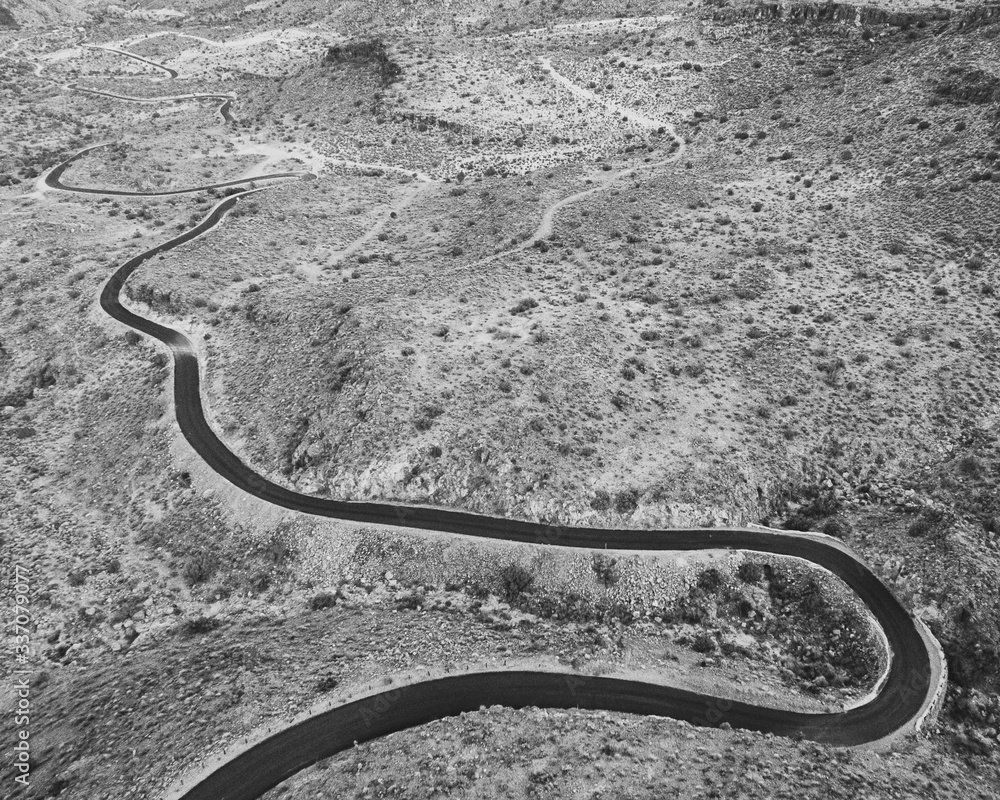 Route 66 Curves B&W