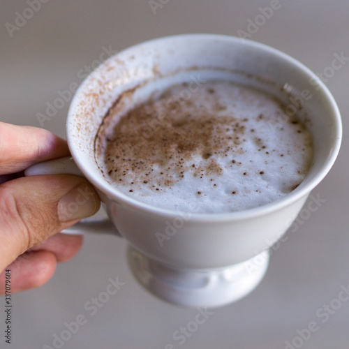  cup of coffee with milk, moka
