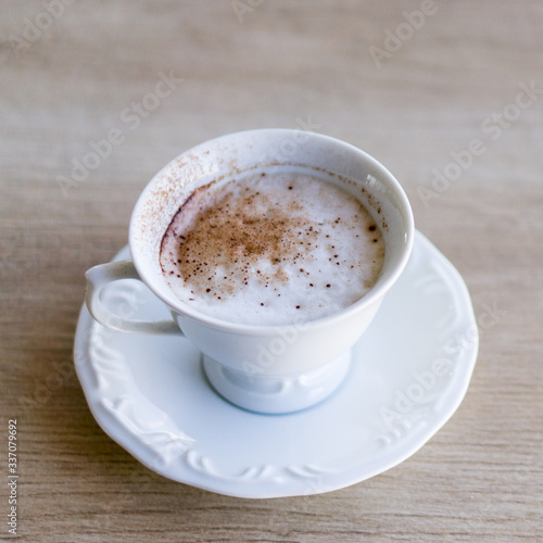  cup of coffee with milk, moka