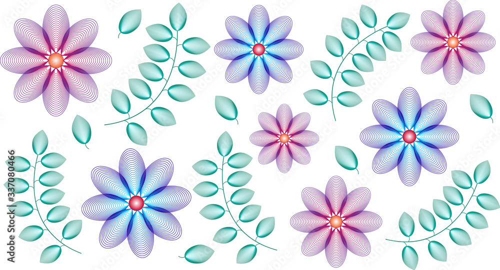 Flower background abstract lines collage vector illustration Flower background abstract lines collage vector illustration