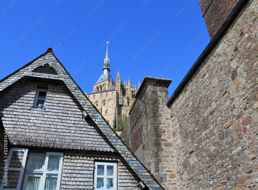 Village of Mont Saint Michel - UNESCO world heritage, Normandy, France 