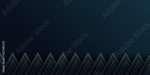 Black blueish gold triangle background for presentation design