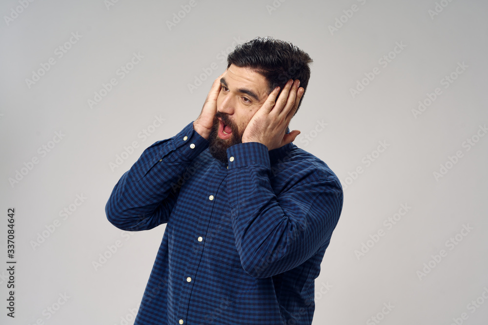 young man with headache young man with headache