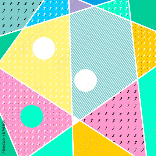 Memphis style abstract art set