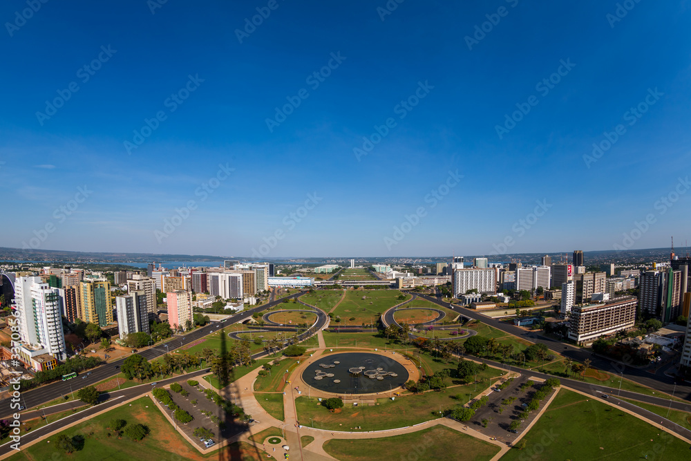 Brasilia, Brazil - October 29, 2012: View of the Esplanada dos Ministérios, in Brasília, from the lookout point of the tv tower.