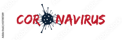 Microscopic view of Novel Coronavirus (2019-nCoV), Flu or SARS virus. Blank space place for text on white background.