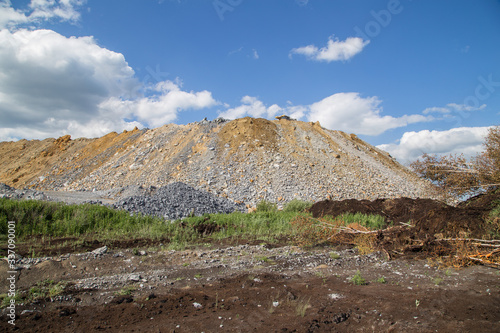 Large dump of stone at the mine site