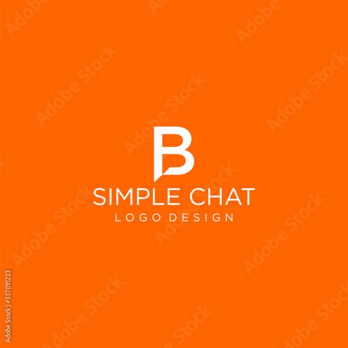 Clean logo design of letter B and chat icon with clean background - EPS10 - Vector.