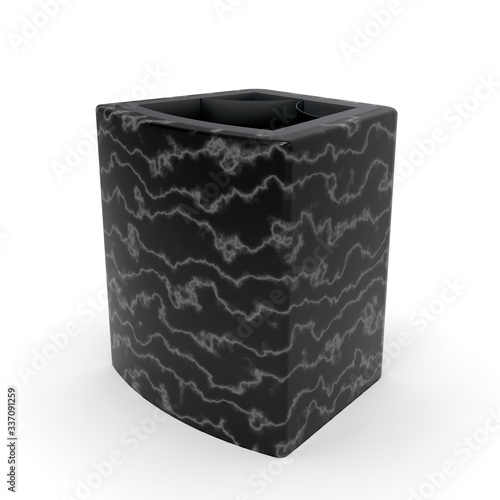 3d model urn Marsel marble black photo