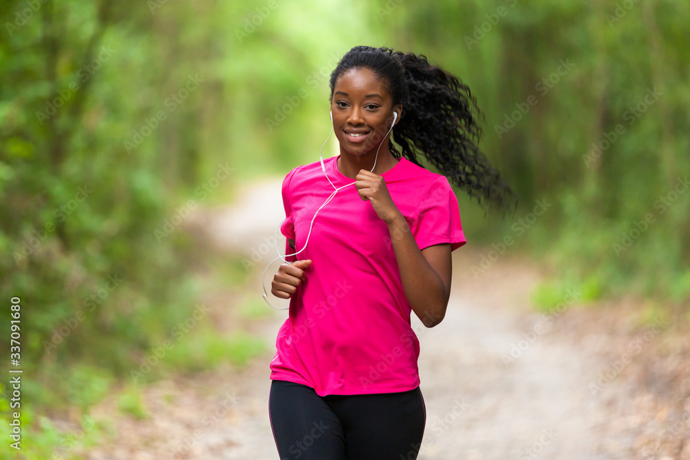 African american woman jogger portrait - Fitness, people and healthy lifestyle African american woman jogger portrait - Fitness, people and healthy lifestyle