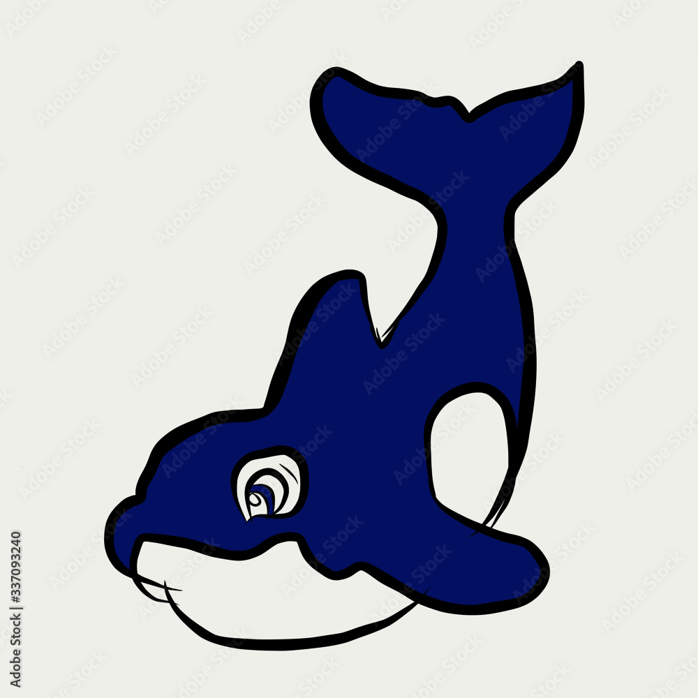 Graphic Illustration of Blue Whale Graphic Illustration of Blue Whale