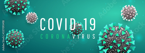 3d coronavirus infection spread covid 19 pandemic background. Medical health risk concept