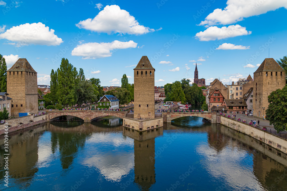 Obraz premium Ponts Couverts. Tourist holiday in Strasbourg city. France