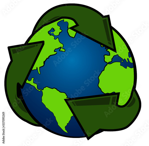 Mundo reciclaje vectores