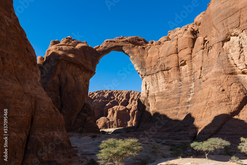 Abstract rocks formation d'Aloba arch at plateau Ennedi, in Sahara desert, Chad, Africa