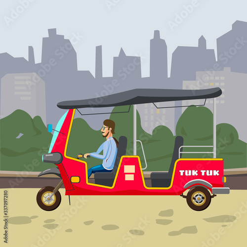 Tuk Tuk Asian auto rickshaw three wheeler tricycle