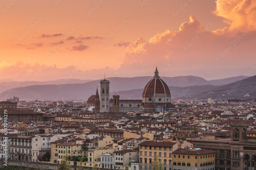 panorama of florence, view of the cathedral