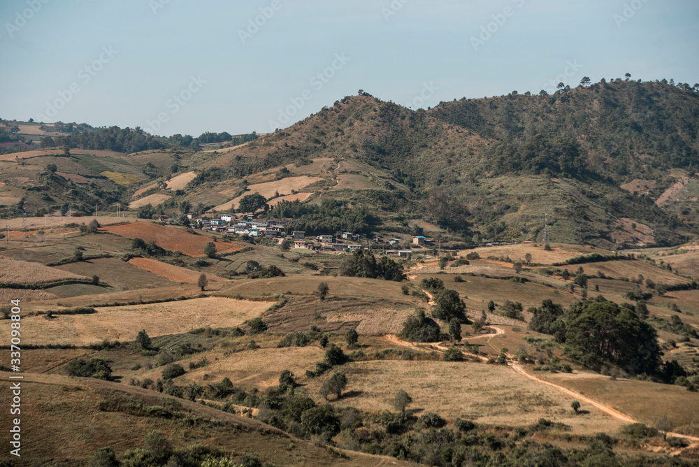 myanmar farmland in the hills