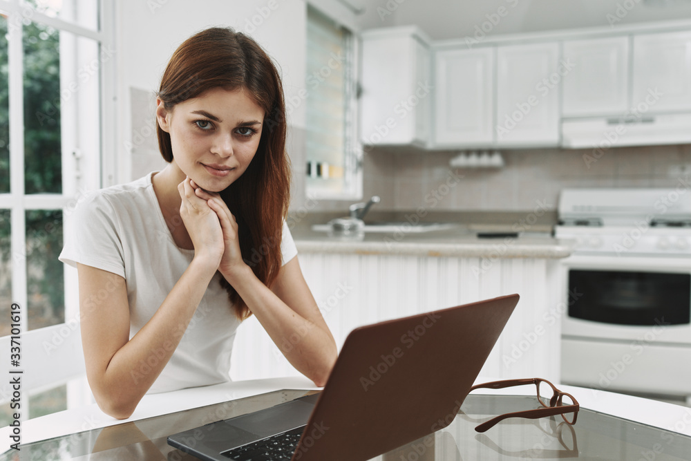 young woman working on laptop young woman working on laptop