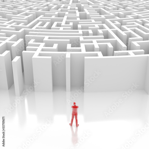Maze concept  challenge and human choices theme. Original 3d rendering