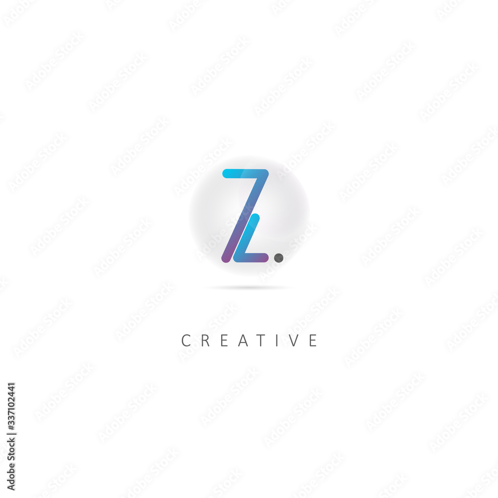 Abstract Initial Letter Z Logo Design with Bubble element. Vector Illustration Template