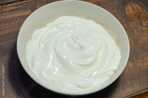 close up of sour cream clipping path