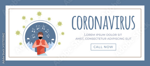 Coronavirus vector banner template. Quarantine, stop Coronavirus outbreak poster design.