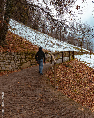 View from MontIsola Island with Lake Iseo. Italian landscape Dec-15-2019 photo