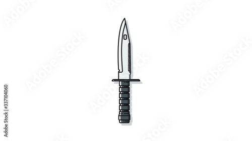 Knife army metal weapon flat design vector illustration