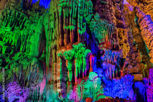 Colourful Reed flute cave i...