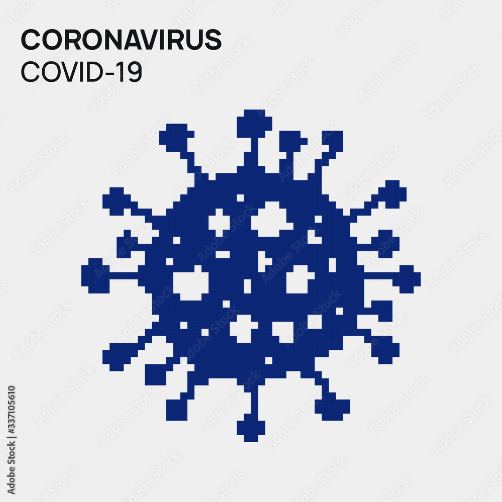 pixel Coronavirus Bacteria Cell Icon, 2019-nCoV Novel Coronavirus Bacteria. pixel Coronavirus Bacteria Cell Icon, 2019-nCoV Novel Coronavirus Bacteria.