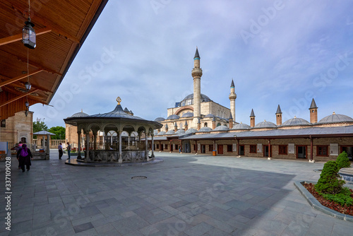 Mevlana Museum - fragment, Konya, Turkey - This building was once inhabited by Mevlana, Rumi, the founder of the Order of Dancing Dervishes. photo