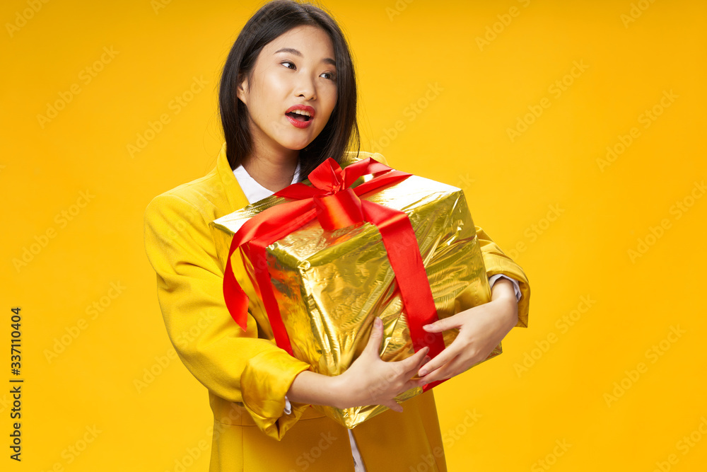 woman with gift box woman with gift box