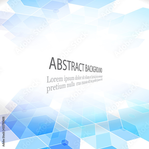 Abstract geometric vector background Blue cube Vector illustration.