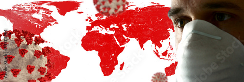 world map and Coronavirus C...