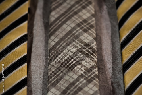 close up of a striped tie