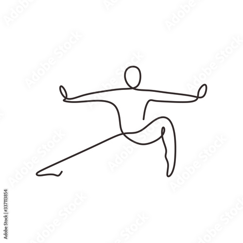 One line drawing yoga fitne...