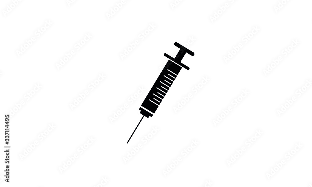 Medical syringe injection icon vector Medical syringe injection icon vector