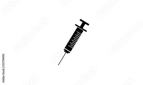 Medical syringe injection icon vector 
