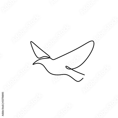 Flying bird one line drawin...
