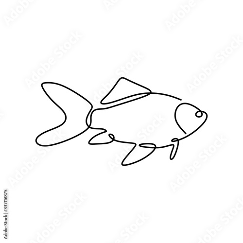Fish one line drawing. vector illustration minimalism style.