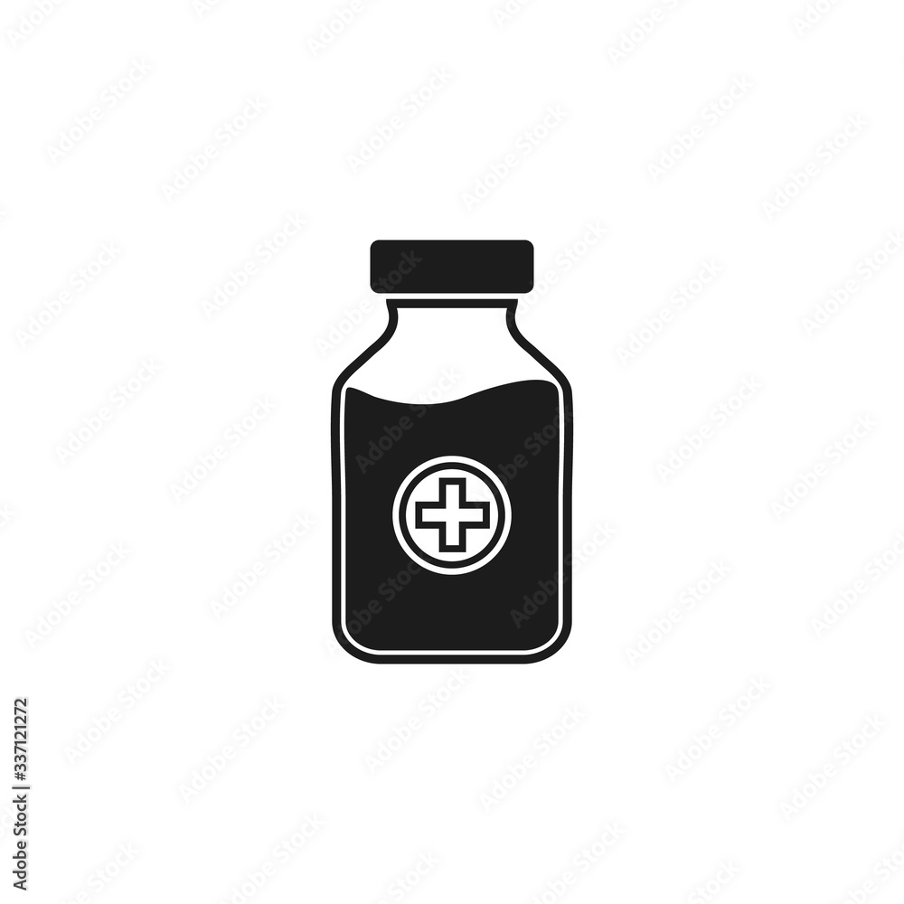 Medical Insulin Vial Icon. Editable Vector EPS Symbol Illustration.