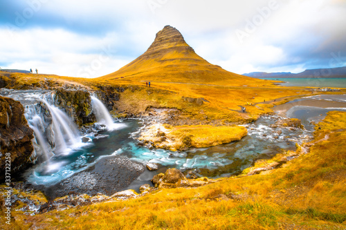 waterfalls and mountains in Iceland 