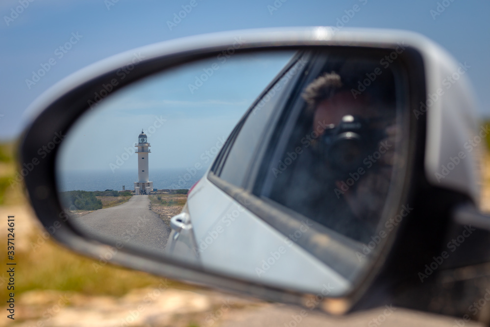 Formentera Island, Spain. May 2019. Road to the famouse Lighthouse 
