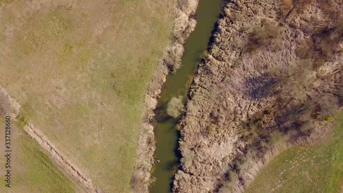 Wallpaper Mural Aerial video with winding river on meadow. Polish rural landscape  Torontodigital.ca