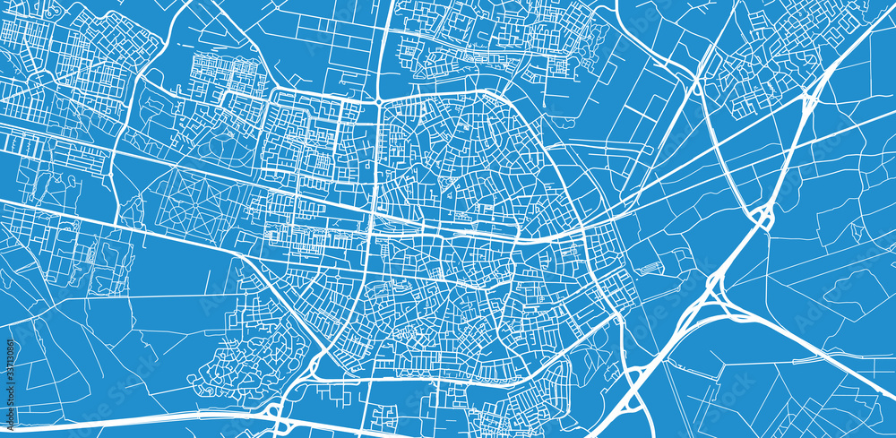 Naklejka premium Urban vector city map of Tilburg, The Netherlands